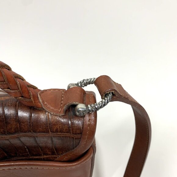 Brighton Vintage Y2K 90s Leather Medium Bucket Bag Purse, Crossbody Shoulder Bag - Picture 6 of 13